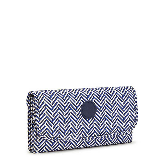 Kipling Money Land Printed Snap Wallet Portefeuille Blauw | België 1034RV